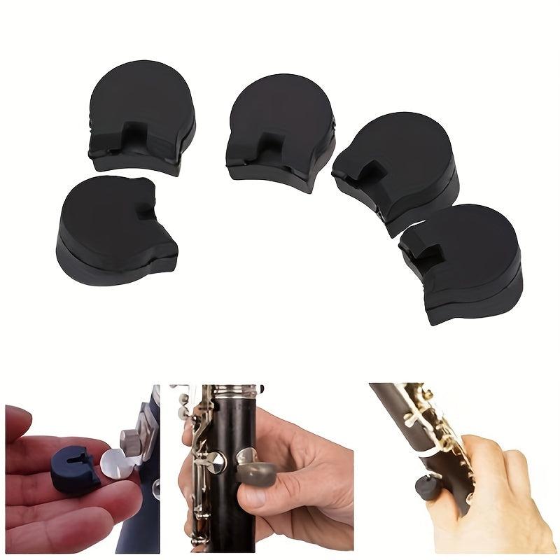 5pcs Rubber Clarinet Finger Cushions with Thumb Rest for Comfortable Playing