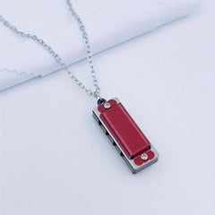 Small Harmonica 4 hole 8 note Necklace Mini Harmonica Playing