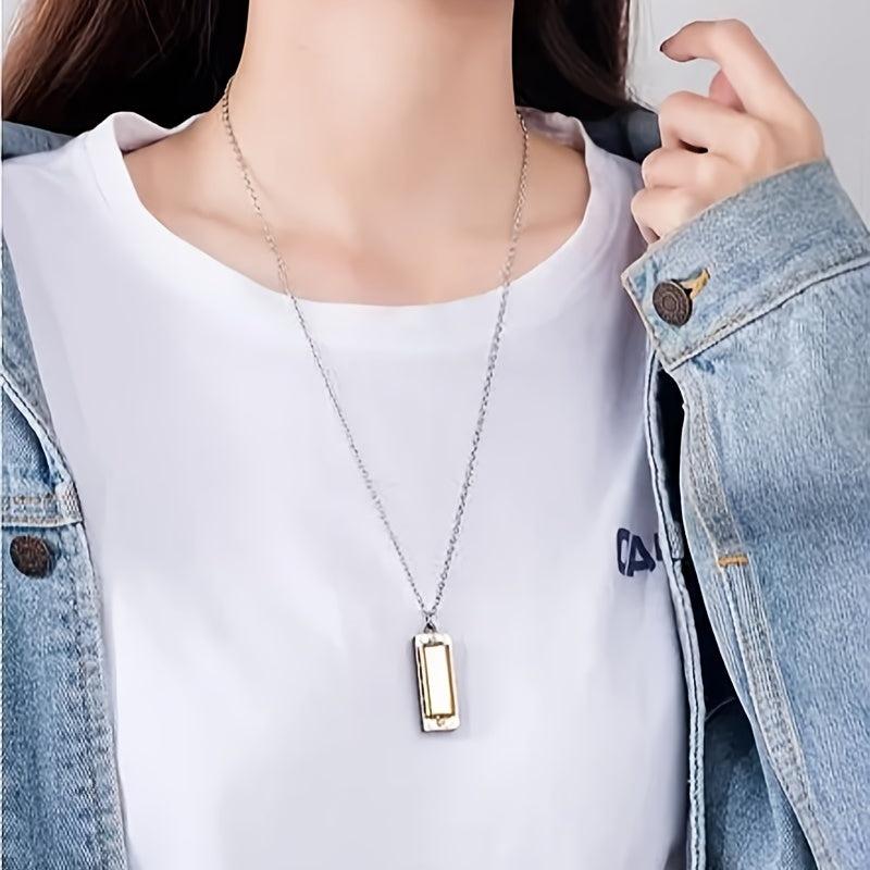 Small Harmonica Necklace 4 hole 8 note Mini Harmonica Can Play Songs