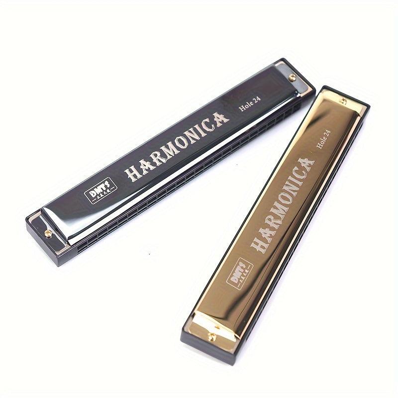 24 Holes Key Of C Tremolo Harmonica Mouth Organ Double Row Blues