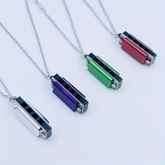 Mini Harmonica 4 hole 8 note Necklace Small Harmonica Can Play Songs