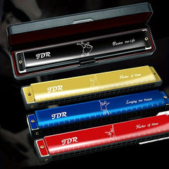 C Tune 24 Hole Harmonica for Beginners - Double Reed Instrument for Adults & Chi