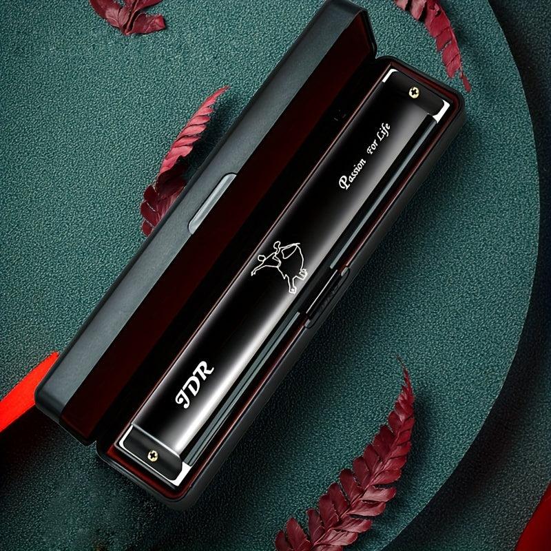 C Tune 24 Hole Harmonica for Beginners - Double Reed Instrument for Adults & Chi