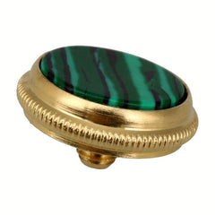 3pcs Golden Plated Trumpet Finger Buckle with Green Stone Key