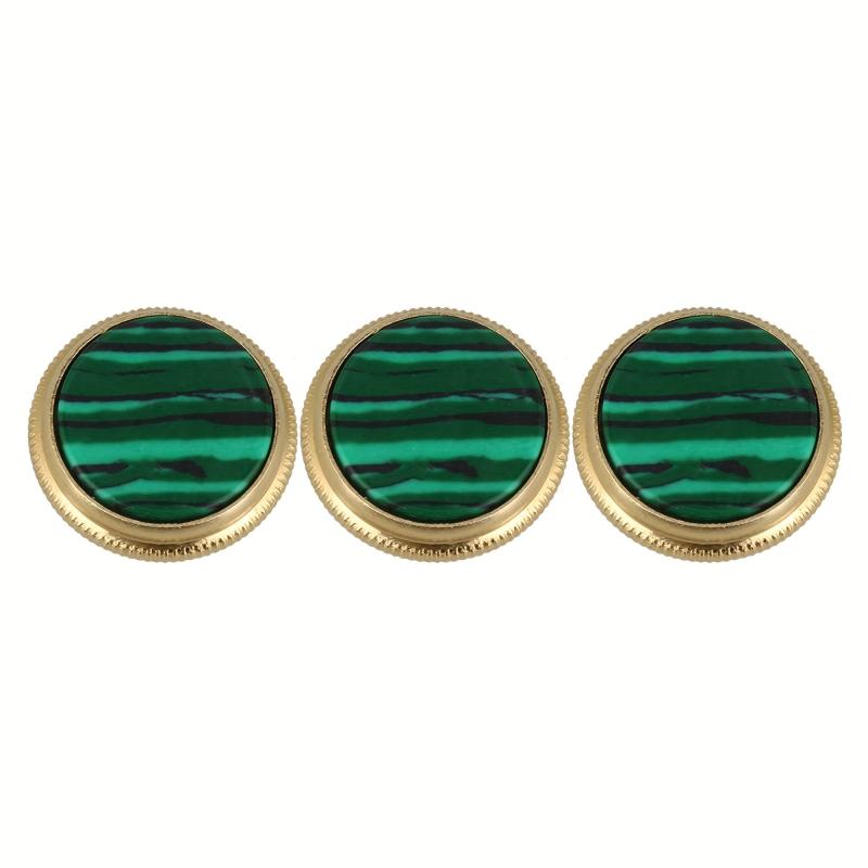 3pcs Golden Plated Trumpet Finger Buckle with Green Stone Key