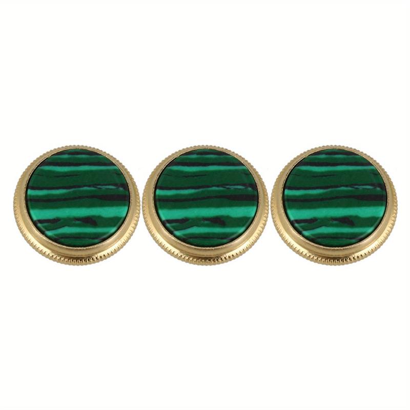 3pcs Golden Plated Trumpet Finger Buckle with Green Stone Key