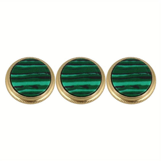 3pcs Golden Plated Trumpet Finger Buckle with Green Stone Key