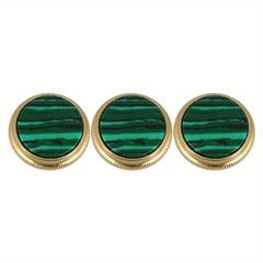 3pcs Golden Plated Trumpet Finger Buckle with Green Stone Key