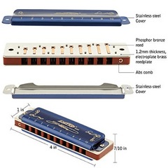 East Top Diatonic Blues Harmonica Key Of C 10 Holes 20 Tones