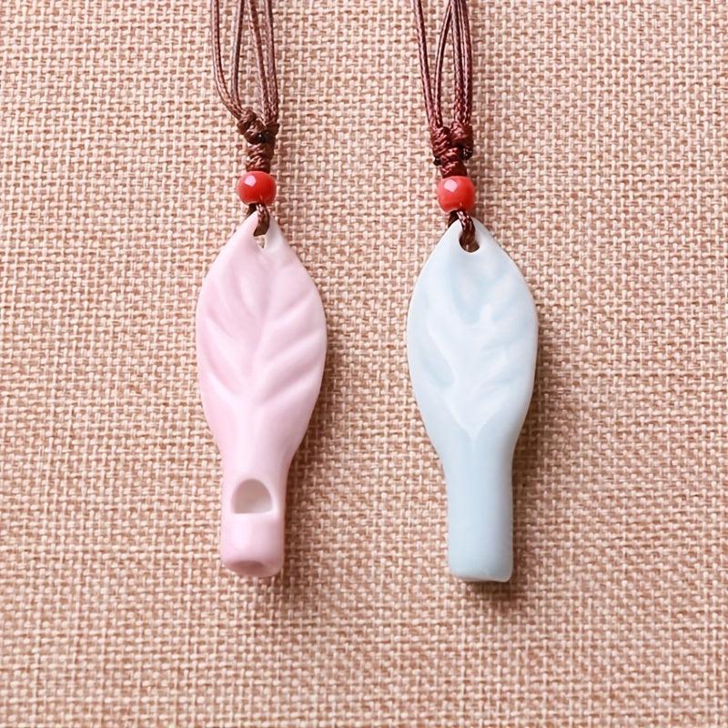 Ceramic Whistle Leaf Style 2pcs