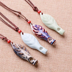 Ceramic Whistle Leaf Style 2pcs