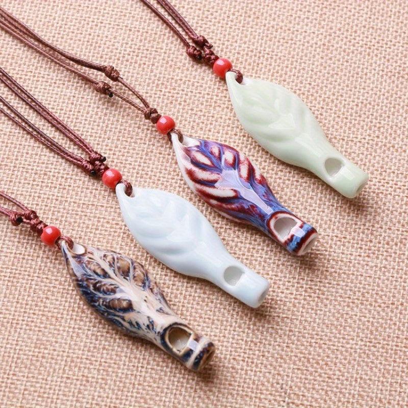 Ceramic Whistle Leaf Style 2pcs