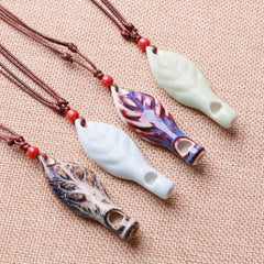 Ceramic Whistle Leaf Style 2pcs