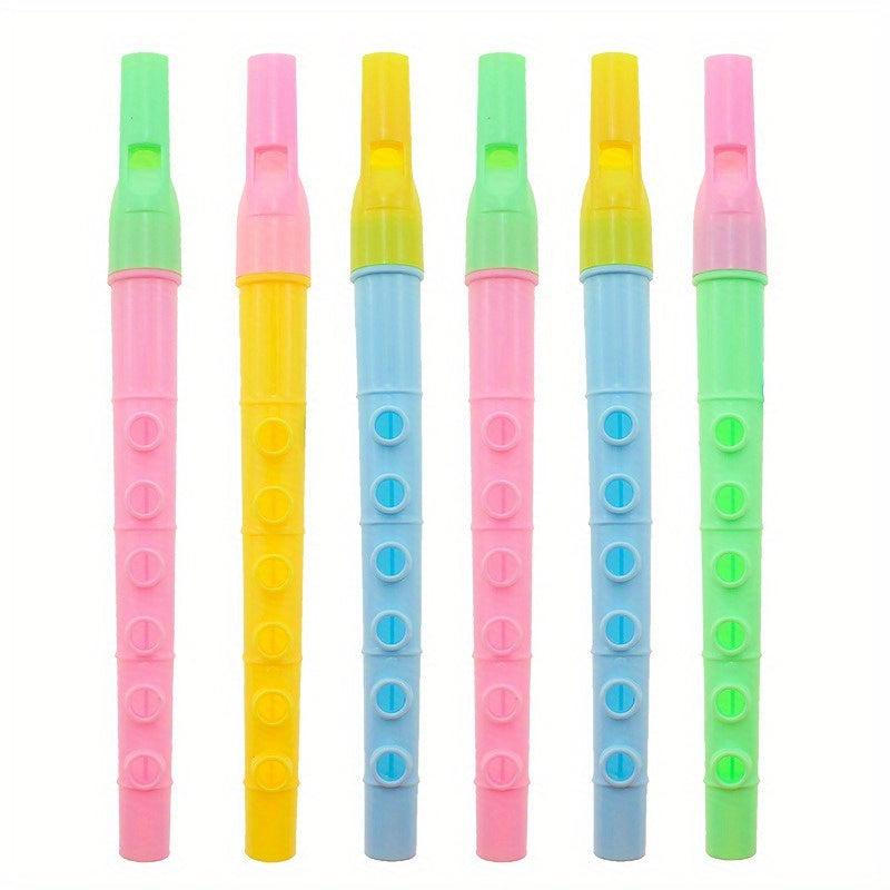 3pcs 6 Hole Vertical Flute Puzzle Music Performance Blowing Plastic Flute