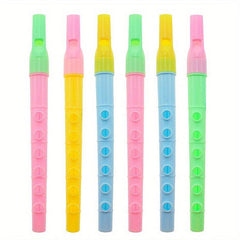3pcs 6 Hole Vertical Flute Puzzle Music Performance Blowing Plastic Flute