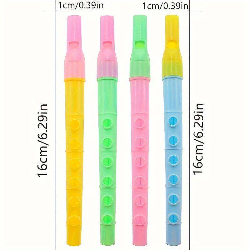 3pcs 6 Hole Vertical Flute Puzzle Music Performance Blowing Plastic Flute
