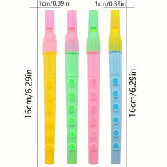 3pcs 6 Hole Vertical Flute Puzzle Music Performance Blowing Plastic Flute