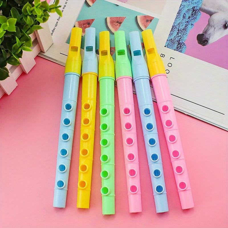 3pcs 6 Hole Vertical Flute Puzzle Music Performance Blowing Plastic Flute