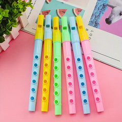 3pcs 6 Hole Vertical Flute Puzzle Music Performance Blowing Plastic Flute