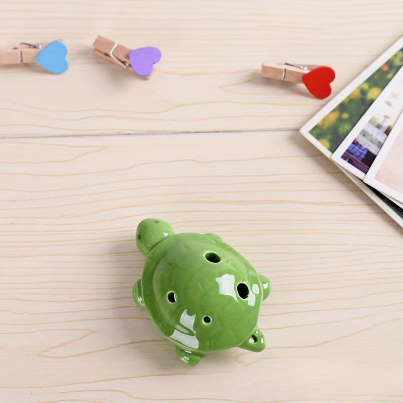 Mini Turtle Shaped Ceramic Flute Ocarina 6 Hole with Lanyard