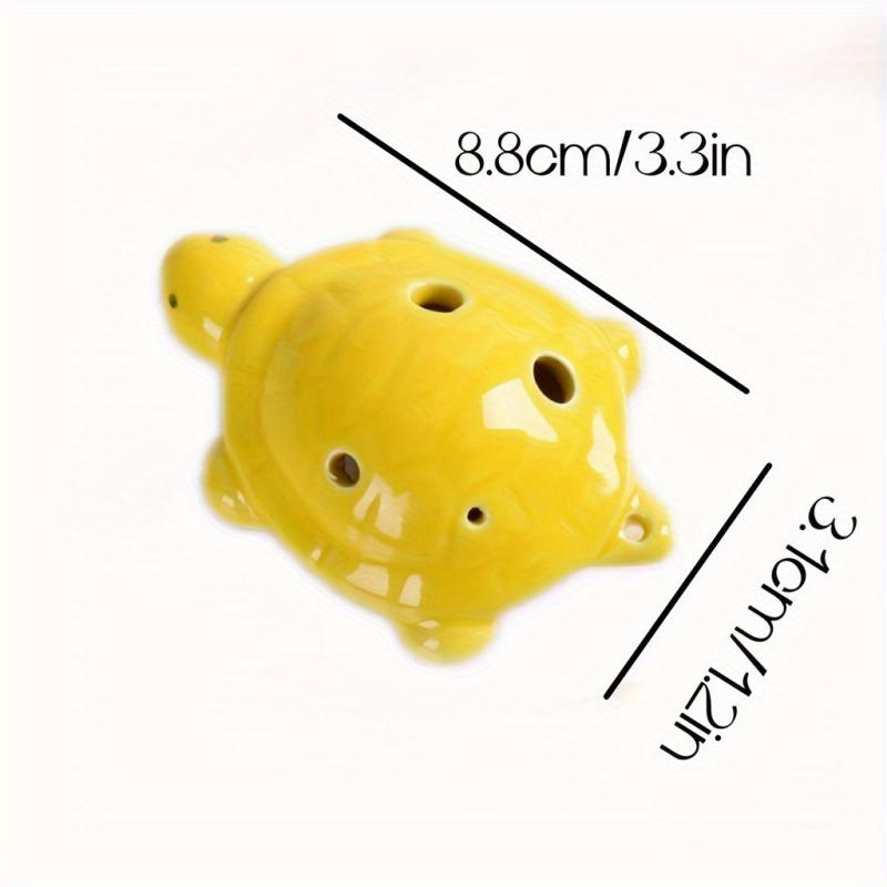 Mini Turtle Shaped Ceramic Flute Ocarina 6 Hole with Lanyard