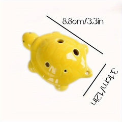 Mini Turtle Shaped Ceramic Flute Ocarina 6 Hole with Lanyard