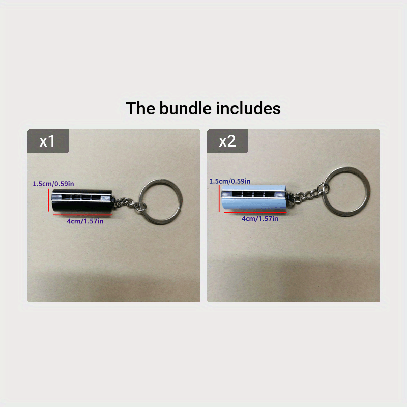 Mini 8 Tone 4 Holes Harmonica Keychain Educational Toy
