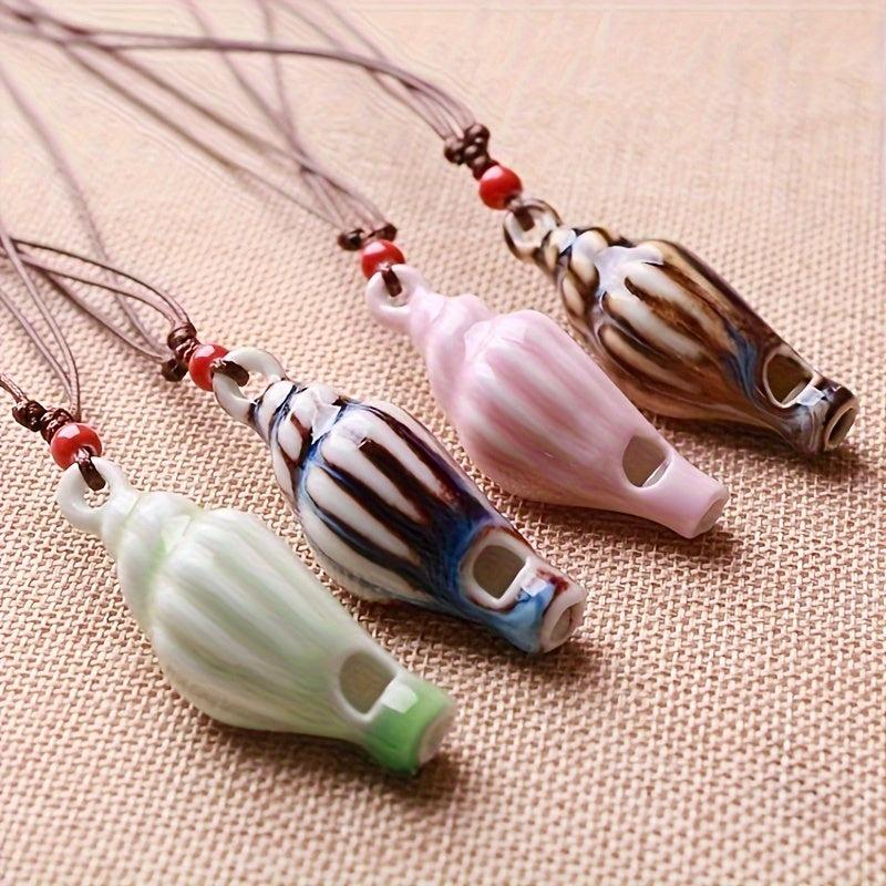 Ceramic Necklace Conch Whistle Jewelry