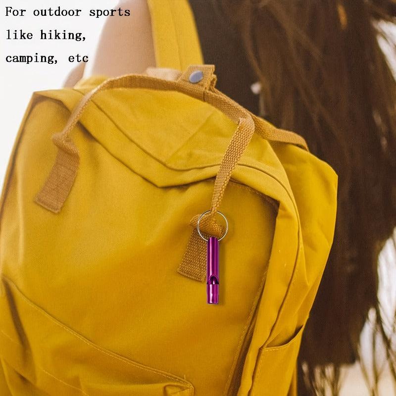 10pcs Colorful Emergency Whistle Keychain Camping Hiking Outdoor Sports Aluminum