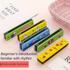 16 Hole Harmonica Beginner Wooden Harmonica Birthday Gift Musical Instrument