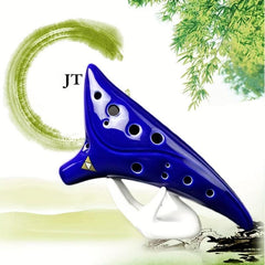 12 Hole Ceramic Flute C Key Flute with Score Rope Protective Cover