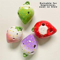 Strawberry Ocarina 6 Holes AC Kids Musical Instrument with Lanyard