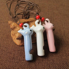 Cartoon Ceramic Whistle for Kids Handmade Toy