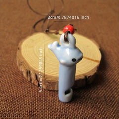 Cartoon Ceramic Whistle for Kids Handmade Toy