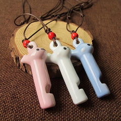 Cartoon Ceramic Whistle for Kids Handmade Toy