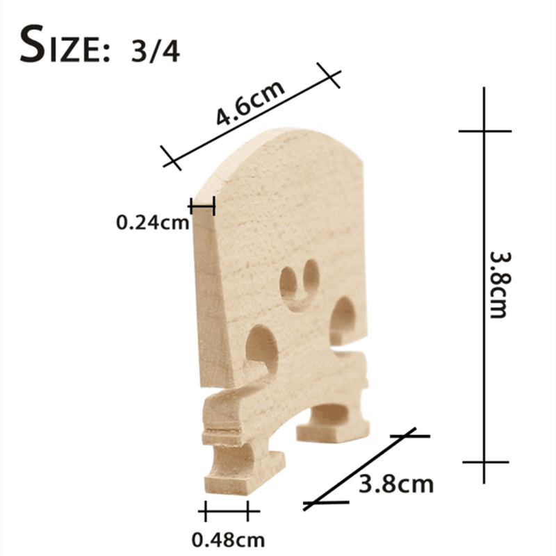 Maple Wood Acoustic Violin Bridge 5 Sizes 1/8 1/4 1/2 3/4 4/4