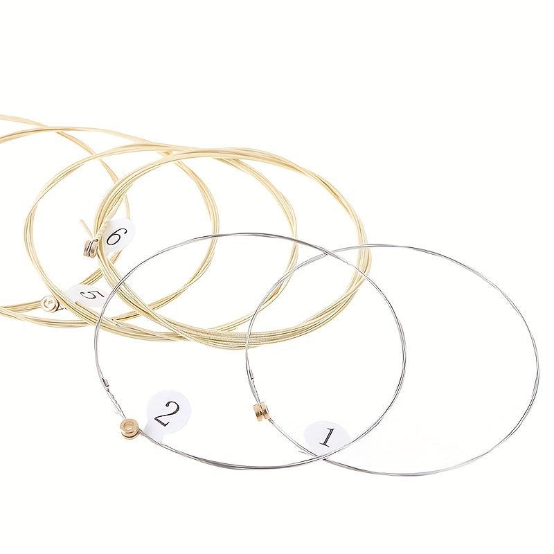 6 pcs Nickel Plated Steel Acoustic Guitar Strings - Clear, Vibrant Sound