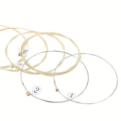 6 pcs Nickel Plated Steel Acoustic Guitar Strings - Clear, Vibrant Sound