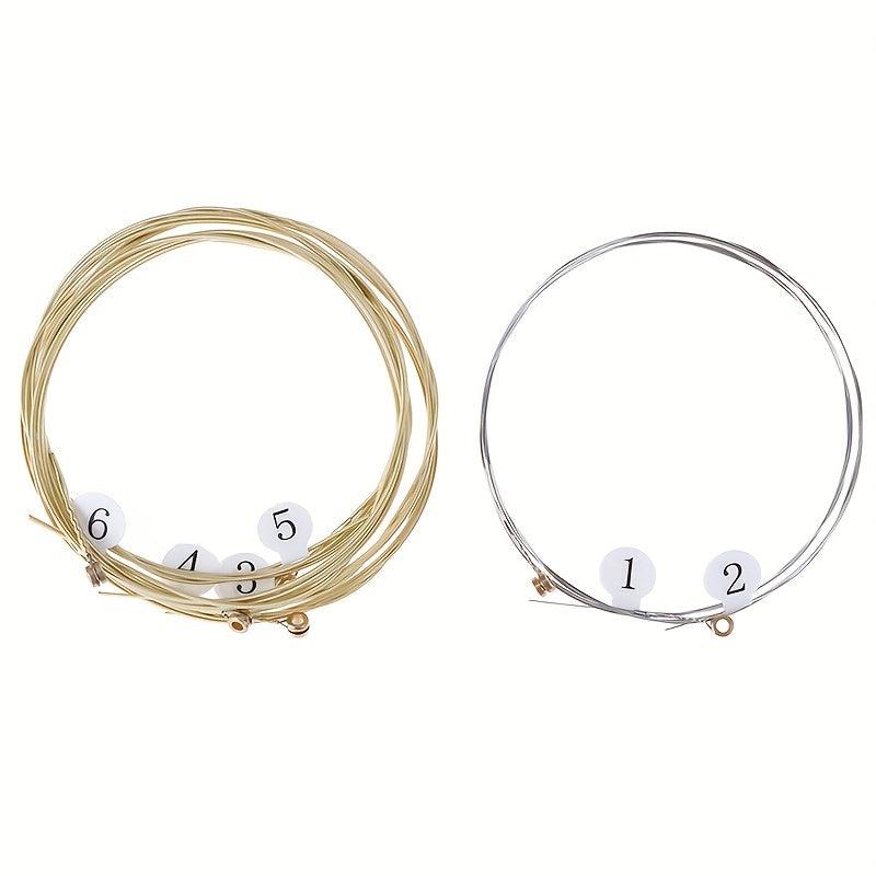 6 pcs Nickel Plated Steel Acoustic Guitar Strings - Clear, Vibrant Sound