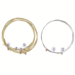 6 pcs Nickel Plated Steel Acoustic Guitar Strings - Clear, Vibrant Sound