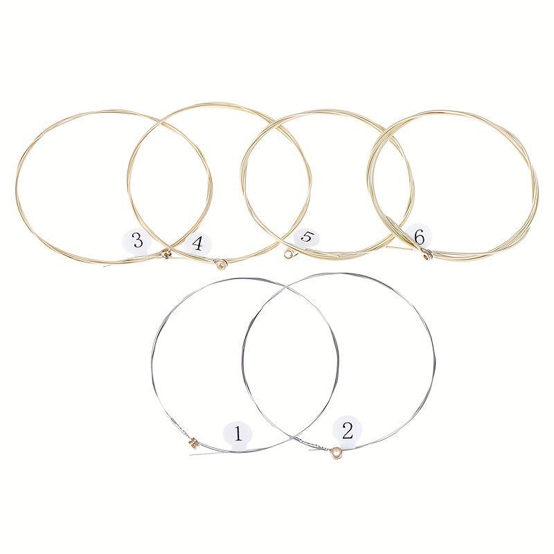6 pcs Nickel Plated Steel Acoustic Guitar Strings - Clear, Vibrant Sound