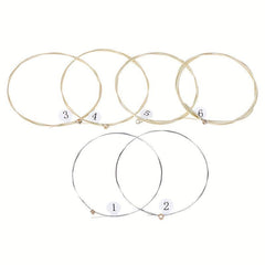 6 pcs Nickel Plated Steel Acoustic Guitar Strings - Clear, Vibrant Sound