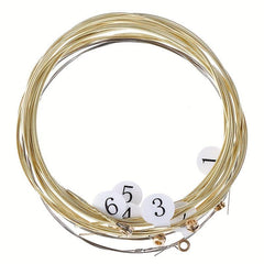 6 pcs Nickel Plated Steel Acoustic Guitar Strings - Clear, Vibrant Sound
