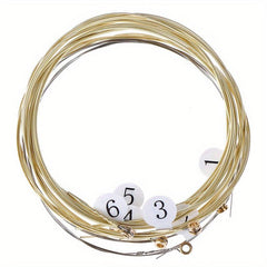 6 pcs Nickel Plated Steel Acoustic Guitar Strings - Clear, Vibrant Sound