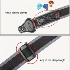 Guitar Strap 92 165 With 3 Picks Holders Nylon Strap