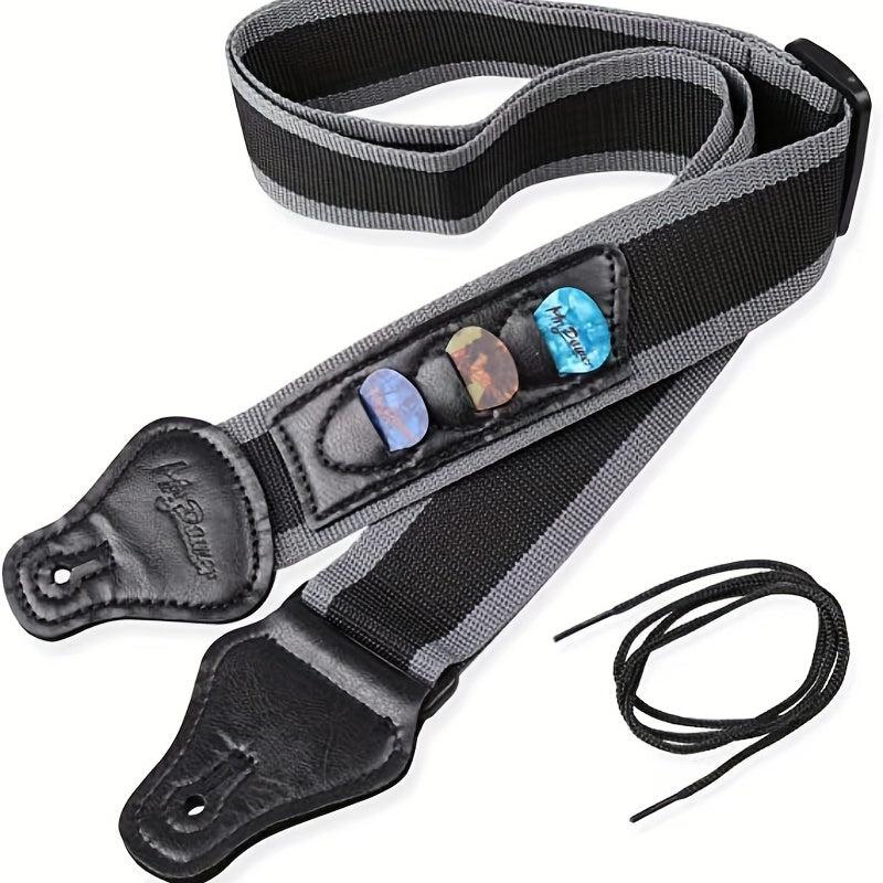 Guitar Strap 92 165 With 3 Picks Holders Nylon Strap