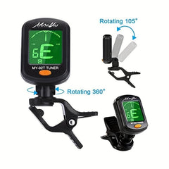 360 Rotating Guitar Tuner with LCD Display