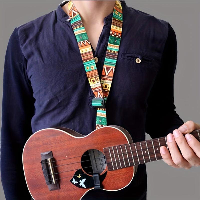 Ethnic Style Ukulele Strap Small Guitar Strap Hanging Hook