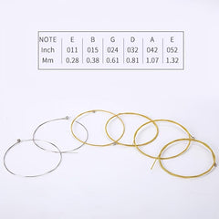 High Steel Acoustic Guitar Strings Set of 6 Replacement Strings