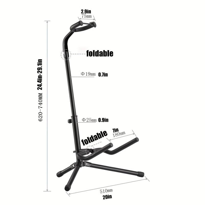 Compact Vertical Guitar Stand Foldable for Easy Storage
